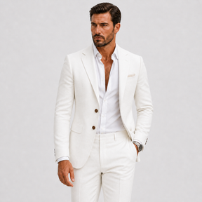 Elegant Zomers Slim Fit Herenpak van Linnen - Perfect voor Ceremonies en Evenementen
