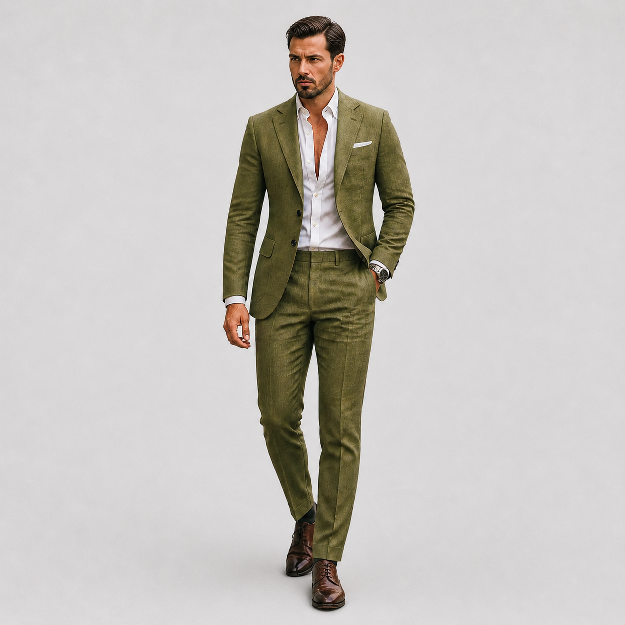 Elegant Zomers Slim Fit Herenpak van Linnen - Perfect voor Ceremonies en Evenementen