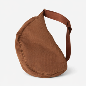 bags : Schoudertas Dames Zwart - Chique Corduroy Elegant Design - Corduroy in Braun van Pantino