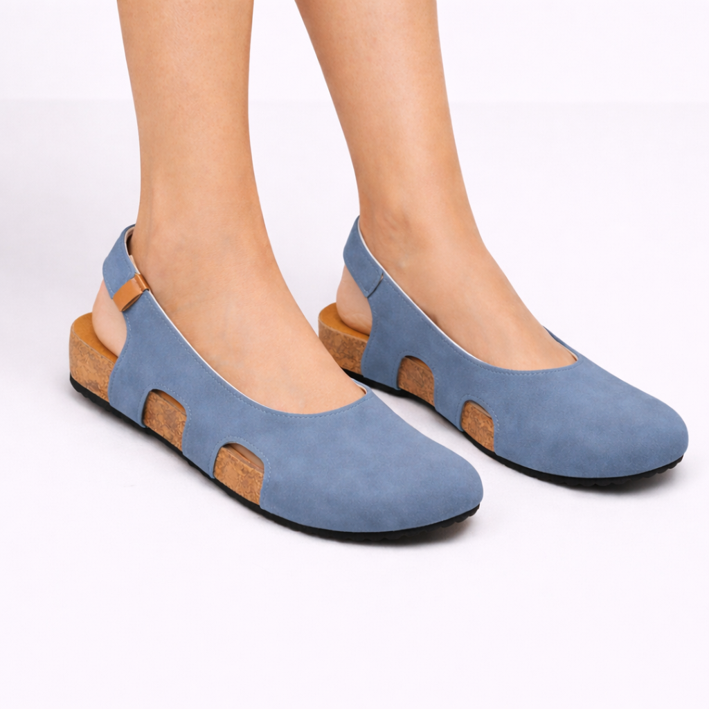 Slingback Zwarte Dames van Echt Leer, Hak 5cm, Ronde Neus: Elegantie & Comfort