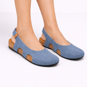 Slingback Zwarte Dames van Echt Leer, Hak 5cm, Ronde Neus: Elegantie & Comfort