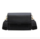 Cross-body bags : LOWIENA - Dames Crossbody-tas van zwart leer met zachte textuur en klepsluiting in Zwart 19.5x7x15cm van Pantino