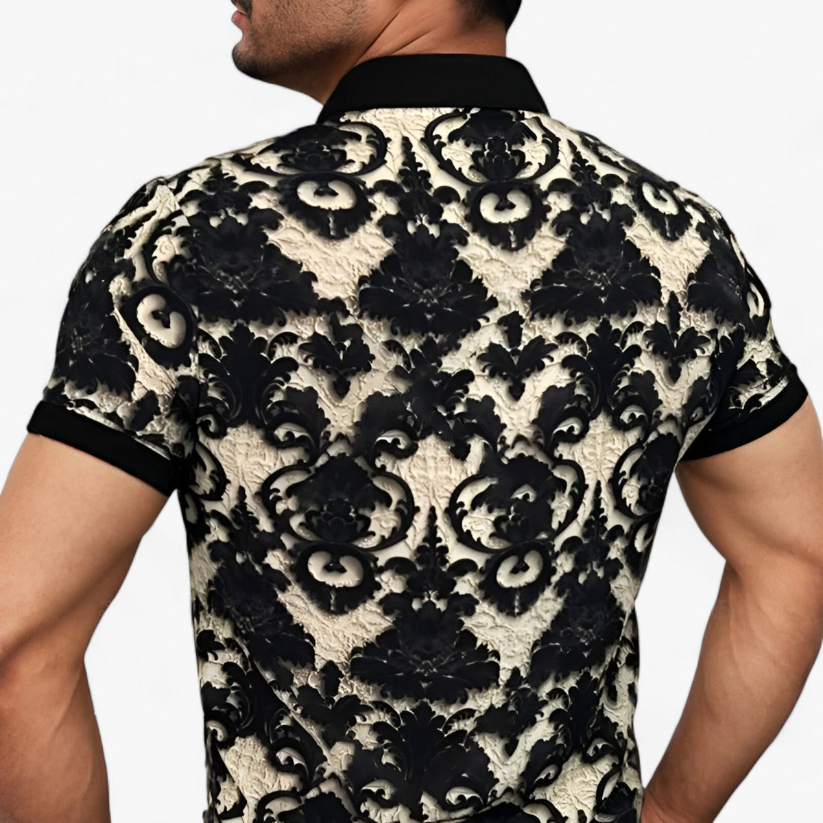 Clothes : CoolFit | Stretch overhemd met opstaande kraag en 3D-bloemenprint - Modern design met comfort in van Pantino