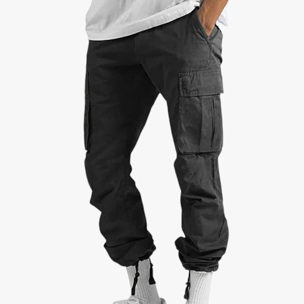 Men's Pants : Daan | Cargobroek in Zwart van Pantino
