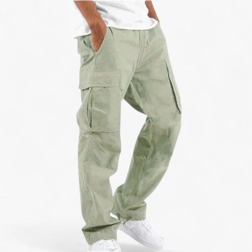 Men's Pants : Daan | Cargobroek in Lichtgroen van Pantino