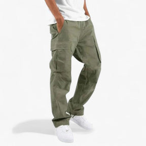 Men's Pants : Daan | Cargobroek in Groen van Pantino