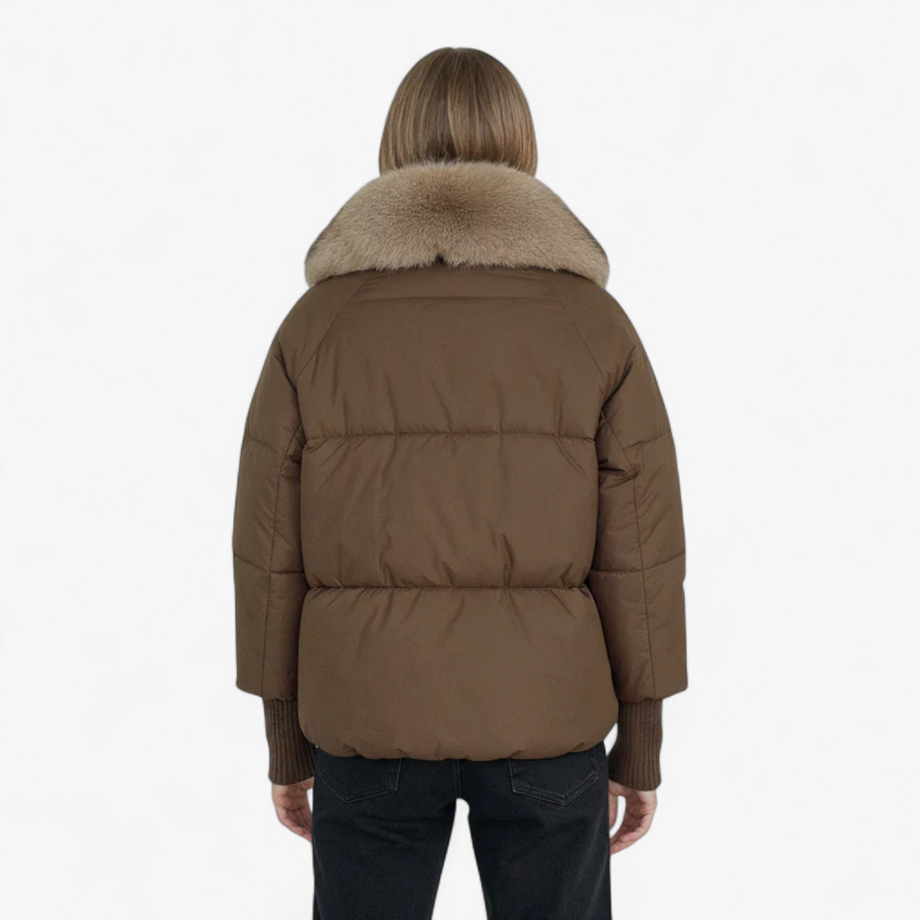 Jacket : Lira | Dames Casual Winterparka met Bontkraag in van Pantino