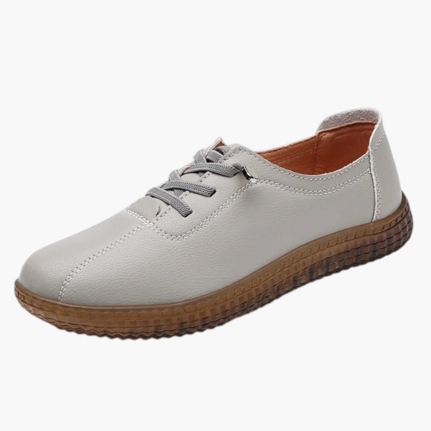 Sneakers : Alena | Dames Ademend Leer Sneakers voor Zomer in Grijs van Pantino