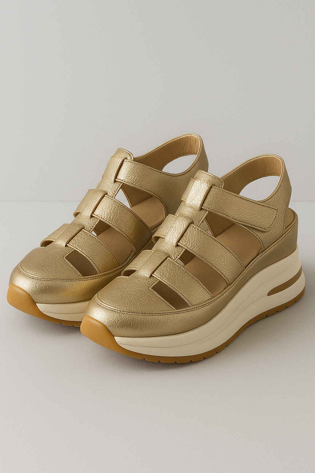 (Pinterest) Dames Sandalen : Kimberly | Dames Comfortabele Antislip Sandalen in Goud van Pantino