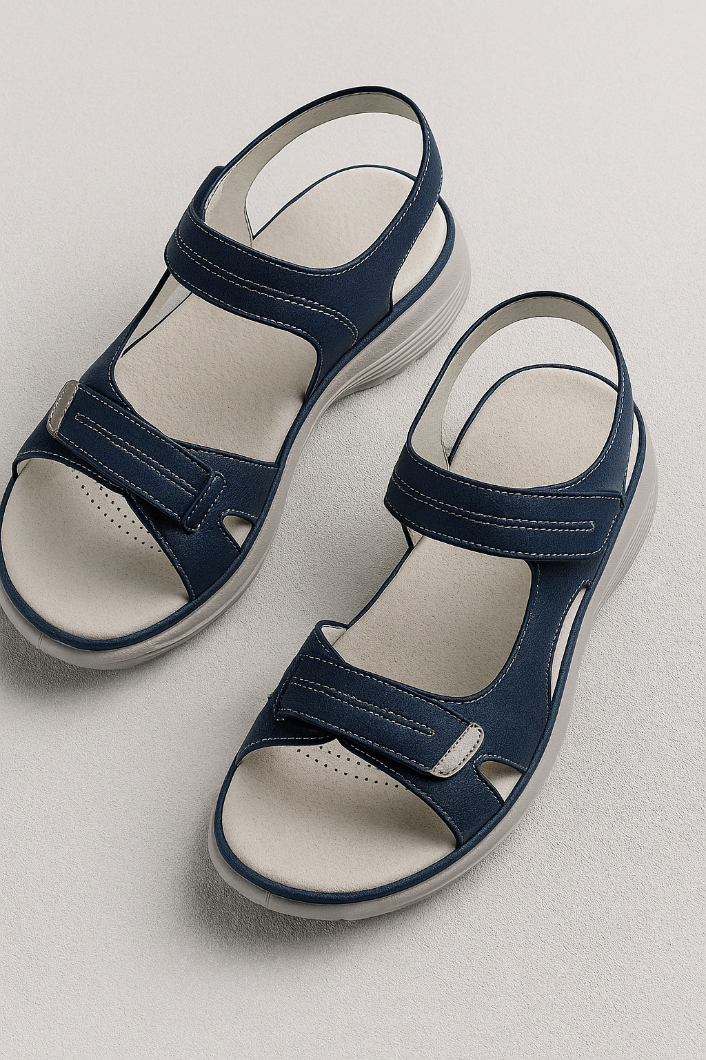 Dames Sandalen : Sofia | Dames Comfortabele Sandalen met Klittenband in Donkerblauw van Pantino