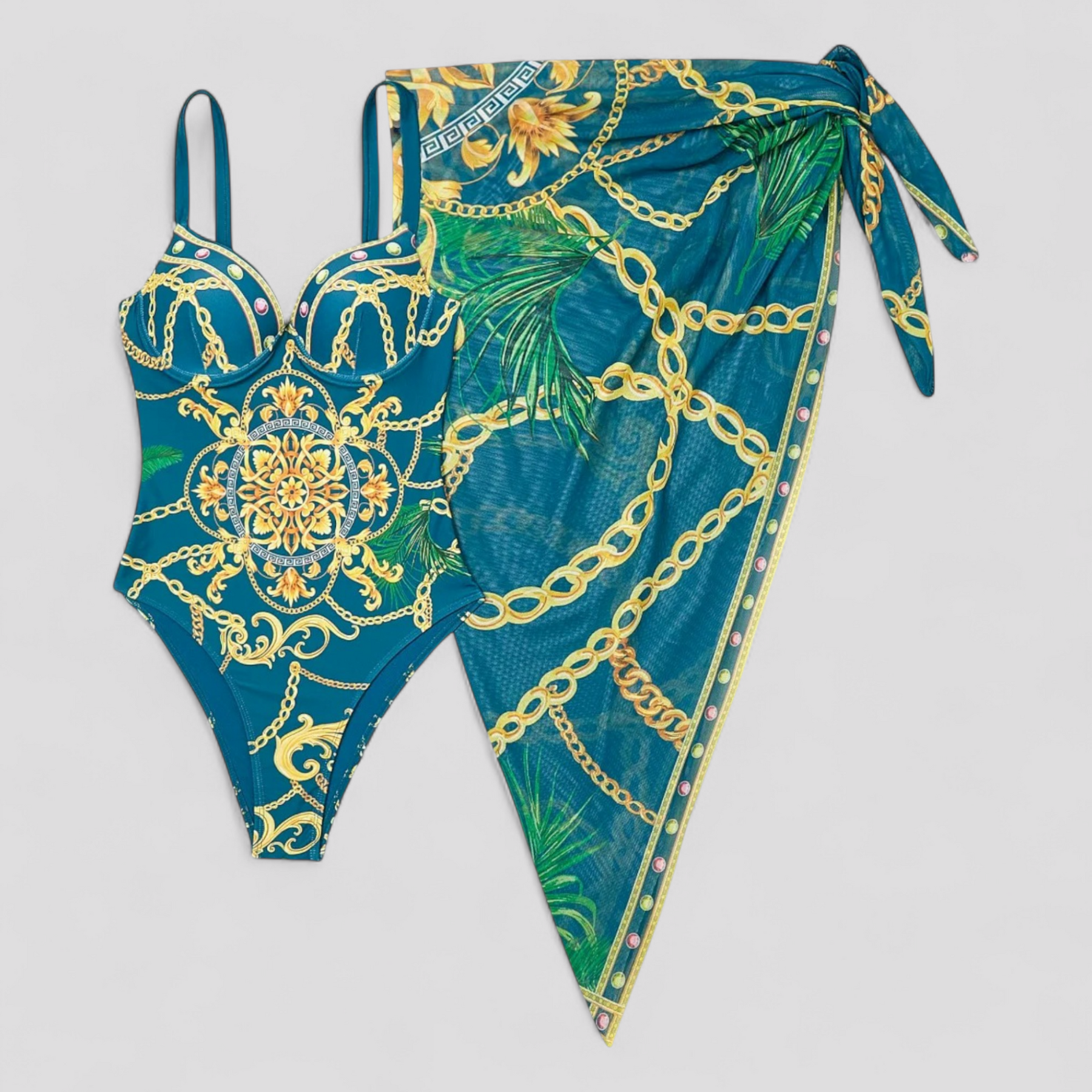 Swimsuit : Cara | Dames Elegant Badpak met Comfortabele Pasvorm in Groen van Pantino