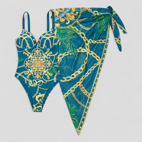 Swimsuit : Cara | Dames Elegant Badpak met Comfortabele Pasvorm in Groen van Pantino