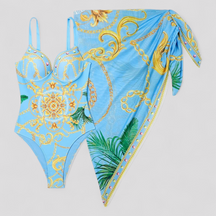 Swimsuit : Cara | Dames Elegant Badpak met Comfortabele Pasvorm in Lichtblauw van Pantino