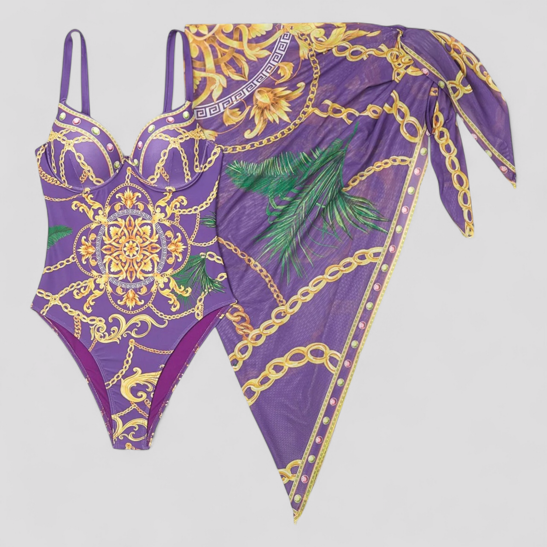 Swimsuit : Cara | Dames Elegant Badpak met Comfortabele Pasvorm in Paars van Pantino