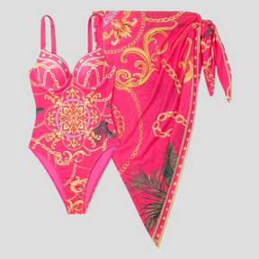 Swimsuit : Cara | Dames Elegant Badpak met Comfortabele Pasvorm in Roze van Pantino