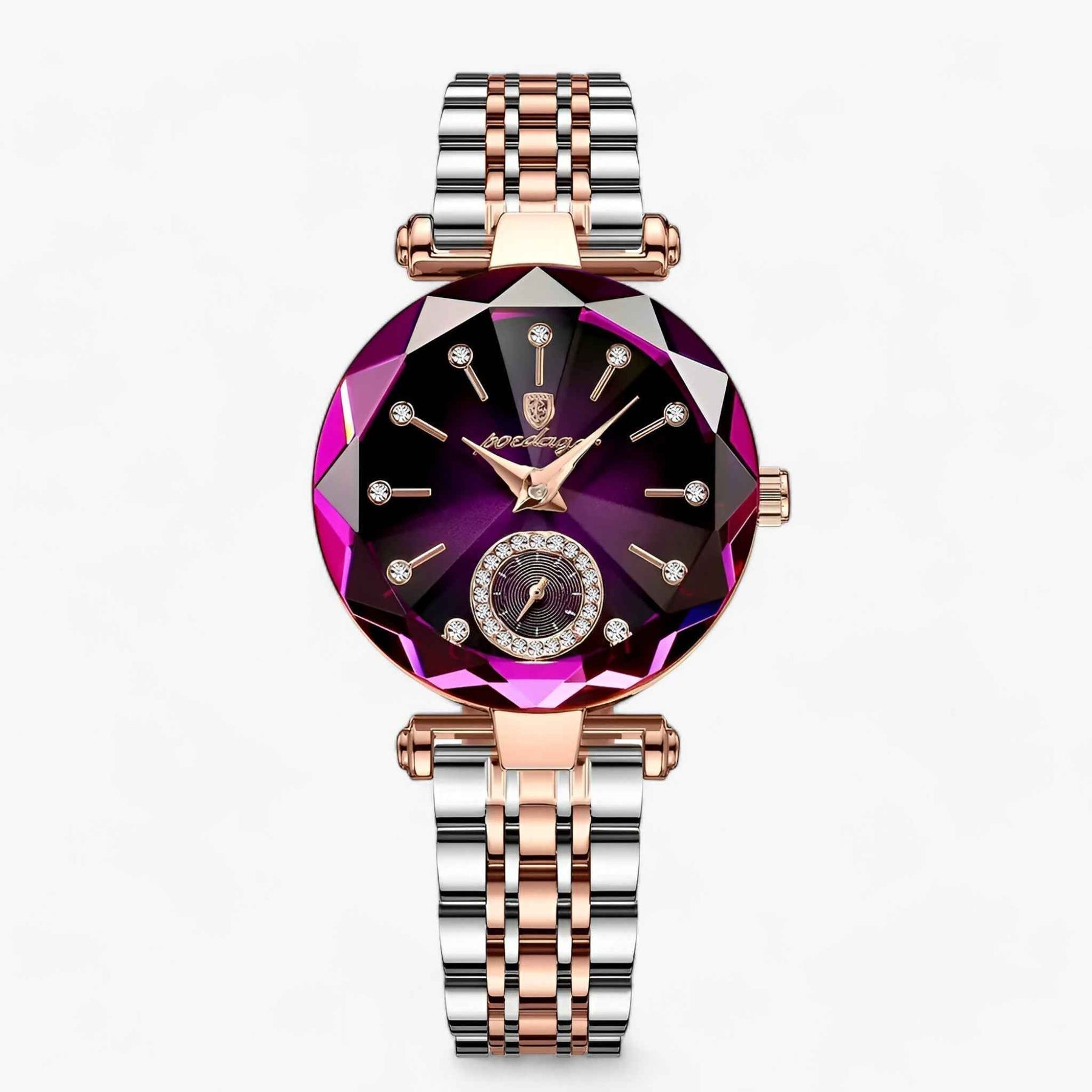 Dameshorloges : ANNELIESE | Dames Elegant Roestvrij Stalen Horloge in Goud Paars S van Pantino