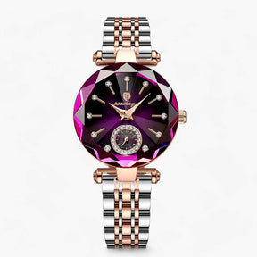 Dameshorloges : ANNELIESE | Dames Elegant Roestvrij Stalen Horloge in Goud Paars S van Pantino