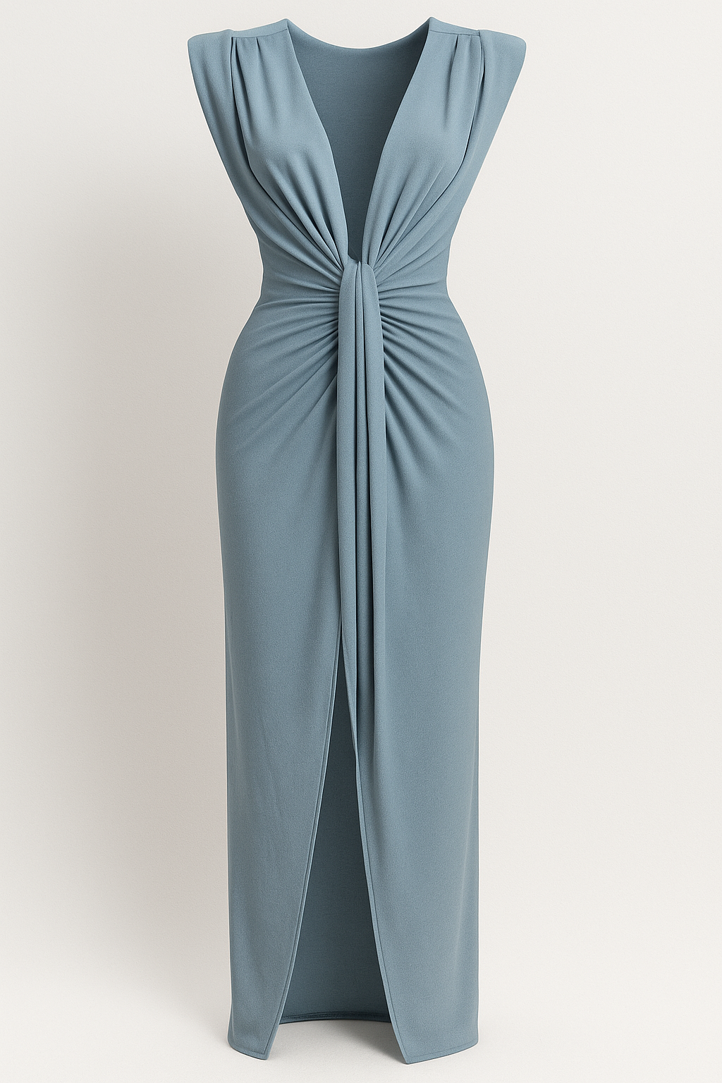 Damesjurken : Jurk Dames Rood - Elegante met Split in Stof blauw One size van Pantino