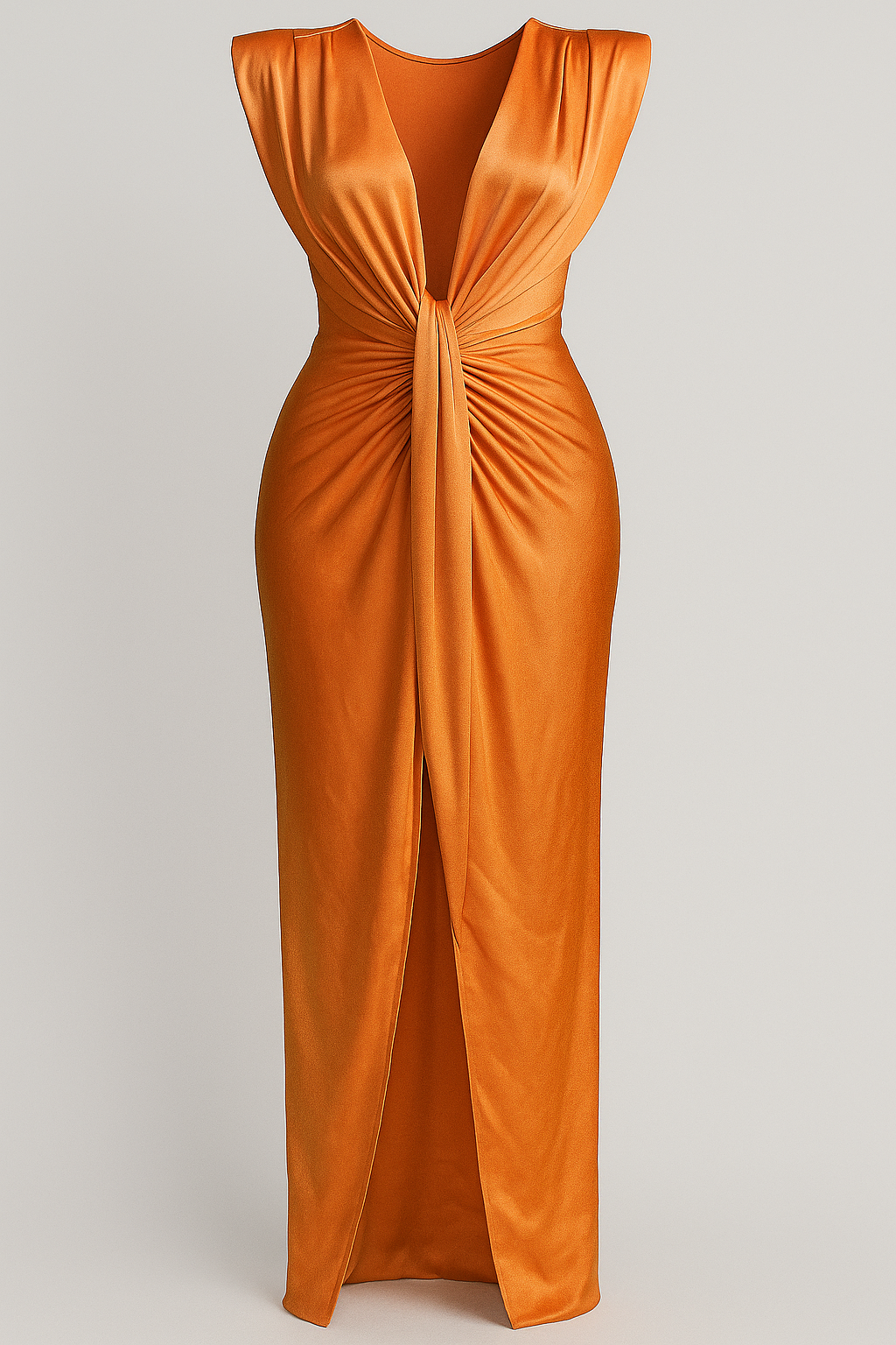 Damesjurken : Jurk Dames Rood - Elegante met Split in Oranje One size van Pantino