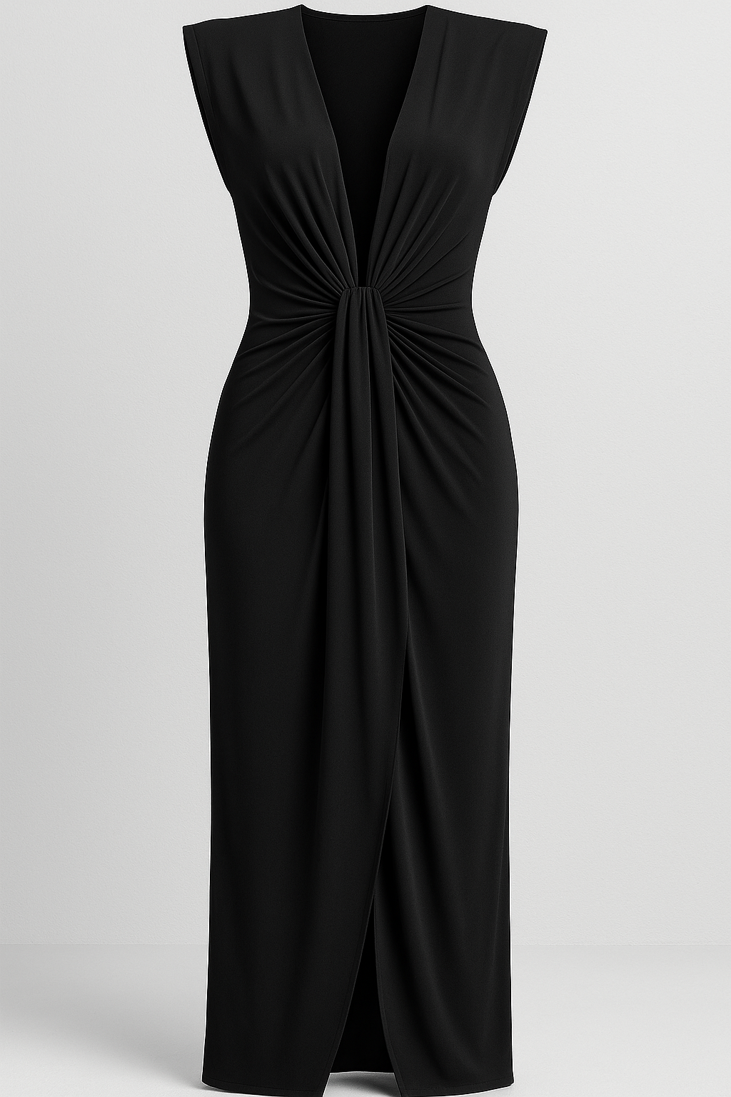 Damesjurken : Jurk Dames Rood - Elegante met Split in Zwart One size van Pantino