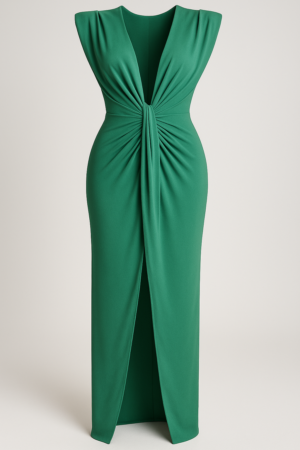 Damesjurken : Jurk Dames Rood - Elegante met Split in Tiffany groen One size van Pantino