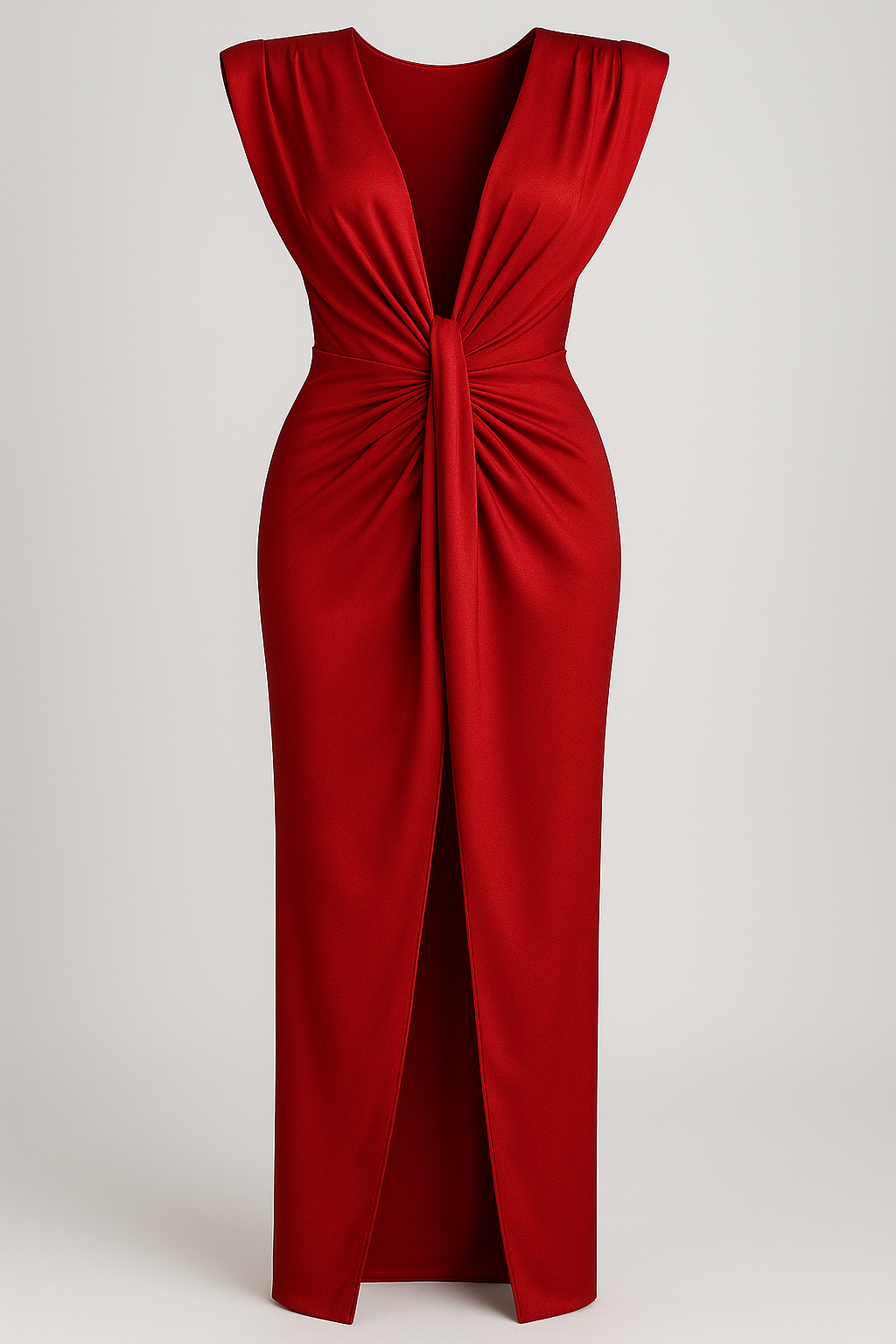 Damesjurken : Jurk Dames Rood - Elegante met Split in Rood One size van Pantino