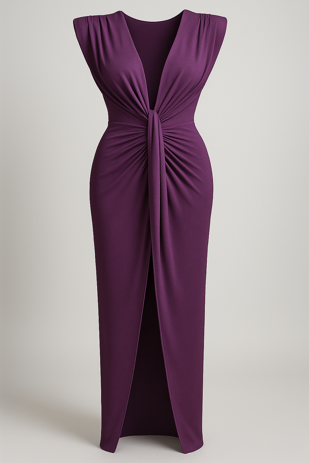 Damesjurken : Jurk Dames Rood - Elegante met Split in Lila-a One size van Pantino