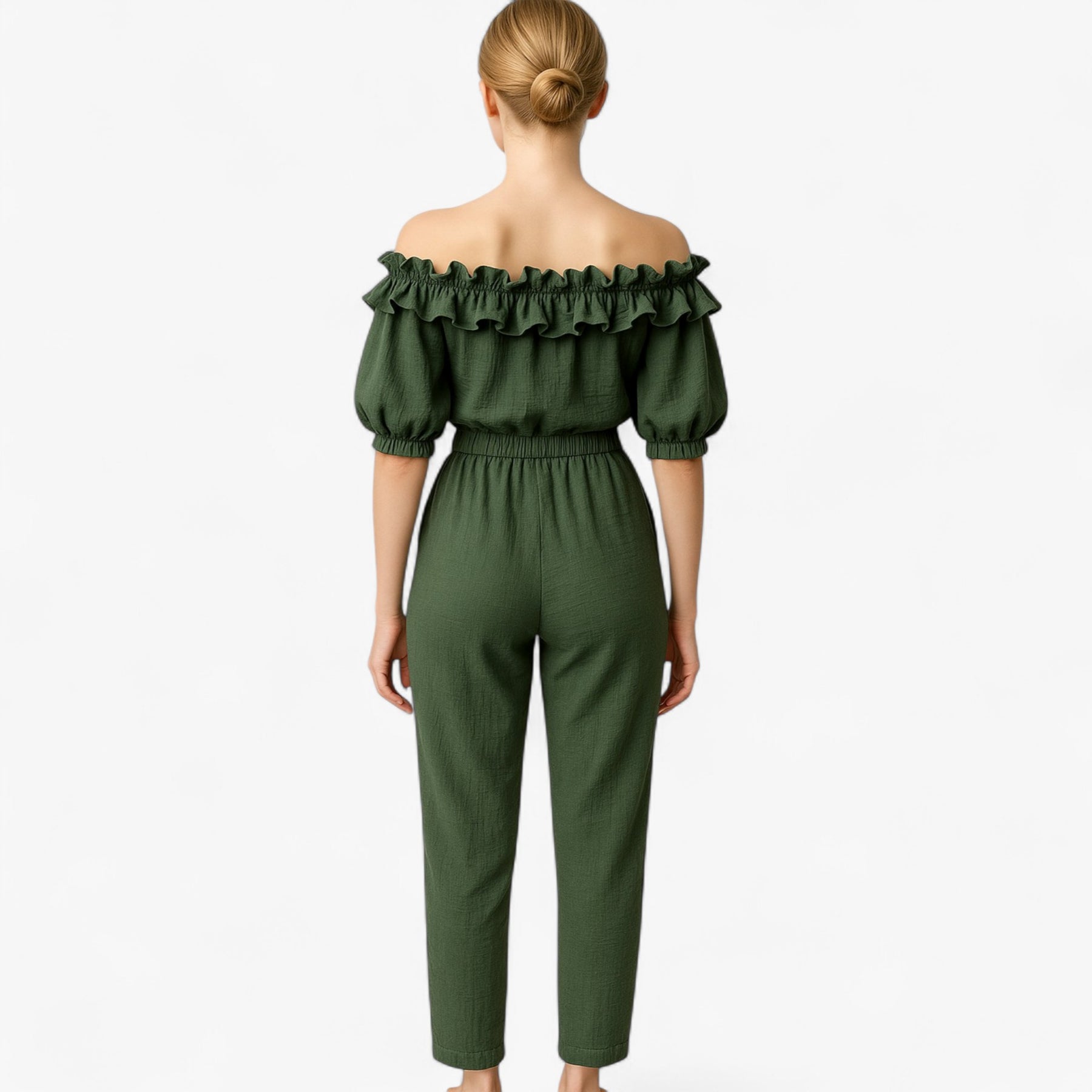 Women Clothes : Emma | Dames Elegante Kombinezon met Volantmouwen in van Pantino