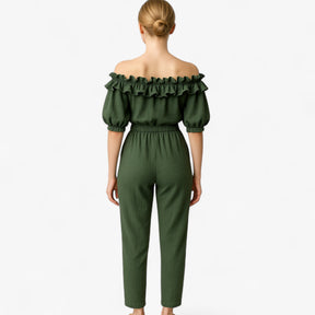 Women Clothes : Emma | Dames Elegante Kombinezon met Volantmouwen in van Pantino