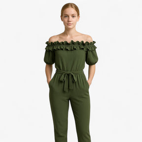 Women Clothes : Emma | Dames Elegante Kombinezon met Volantmouwen in van Pantino