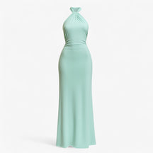 Women's Dress : Isabel | Dames Elegante Lange Jurk in Blauw Groen van Pantino