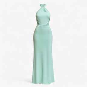 Women's Dress : Isabel | Dames Elegante Lange Jurk in Blauw Groen van Pantino