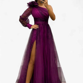 Jurken : Alma | Dames Elegante Lange Maxi Jurk in Paars van Pantino