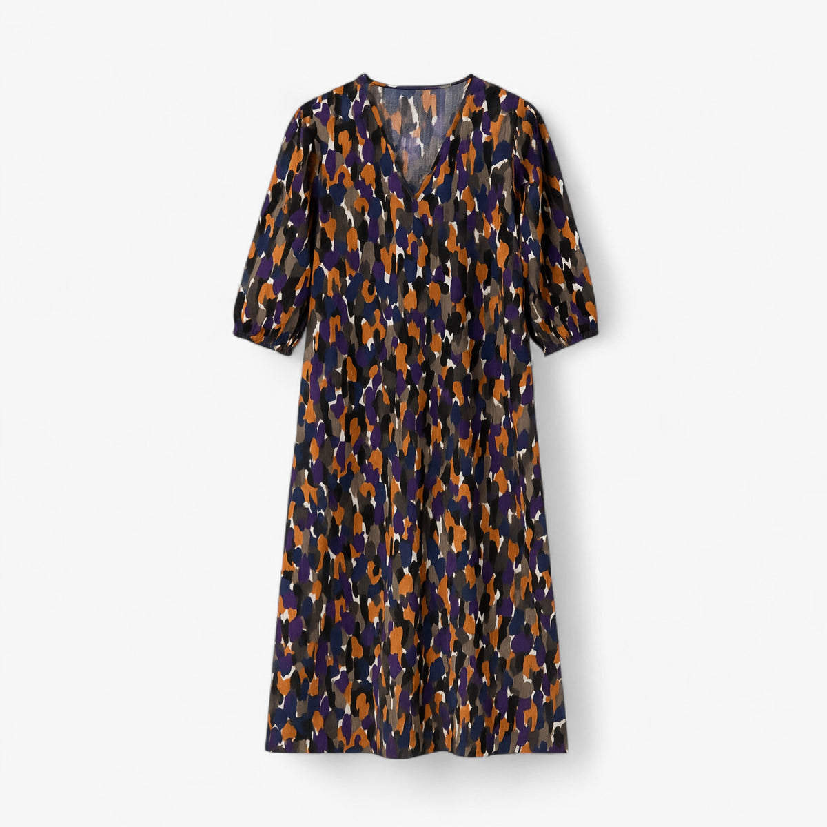 Women's Dress : Eleanor | Dames Elegante Lange Maxi Jurk Vintage in Multi-Kleur van Pantino
