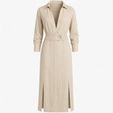 Women's Dress : Maggie | Dames Elegante Lange Maxi Jurk voor Zomer in Beige van Pantino