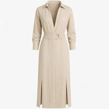 Women's Dress : Maggie | Dames Elegante Lange Maxi Jurk voor Zomer in Beige van Pantino