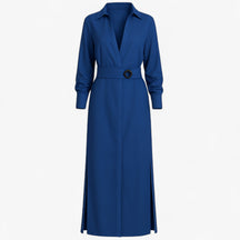 Women's Dress : Maggie | Dames Elegante Lange Maxi Jurk voor Zomer in Blauw van Pantino