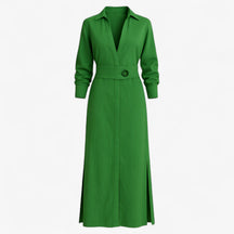 Women's Dress : Maggie | Dames Elegante Lange Maxi Jurk voor Zomer in Groen van Pantino