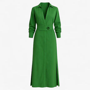 Women's Dress : Maggie | Dames Elegante Lange Maxi Jurk voor Zomer in Groen van Pantino