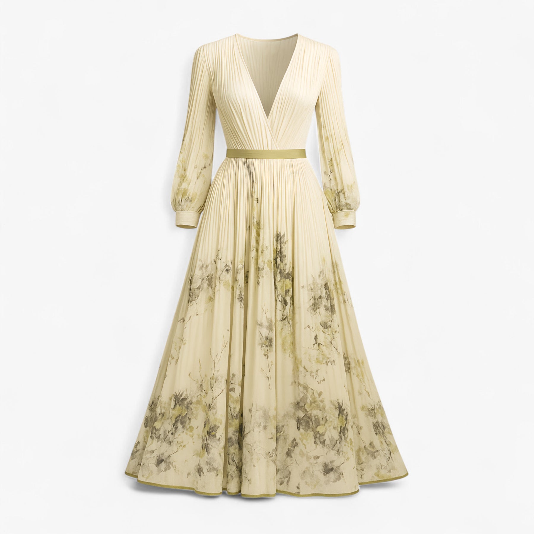 Women's Dress : Amanda | Dames Elegante Lange Zomerjurk Maxi Jurk in Geel van Pantino