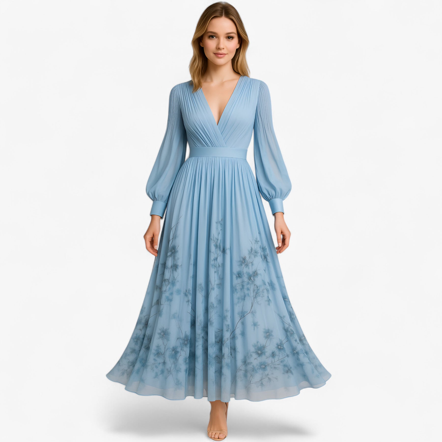 Women's Dress : Amanda | Dames Elegante Lange Zomerjurk Maxi Jurk in van Pantino