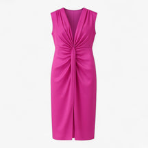 Women's Dress : Martha | Dames Elegante Maxi Jurk met Split in Magenta Eén maat van Pantino