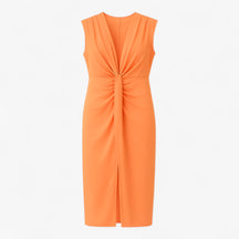 Women's Dress : Martha | Dames Elegante Maxi Jurk met Split in Oranje Eén maat van Pantino