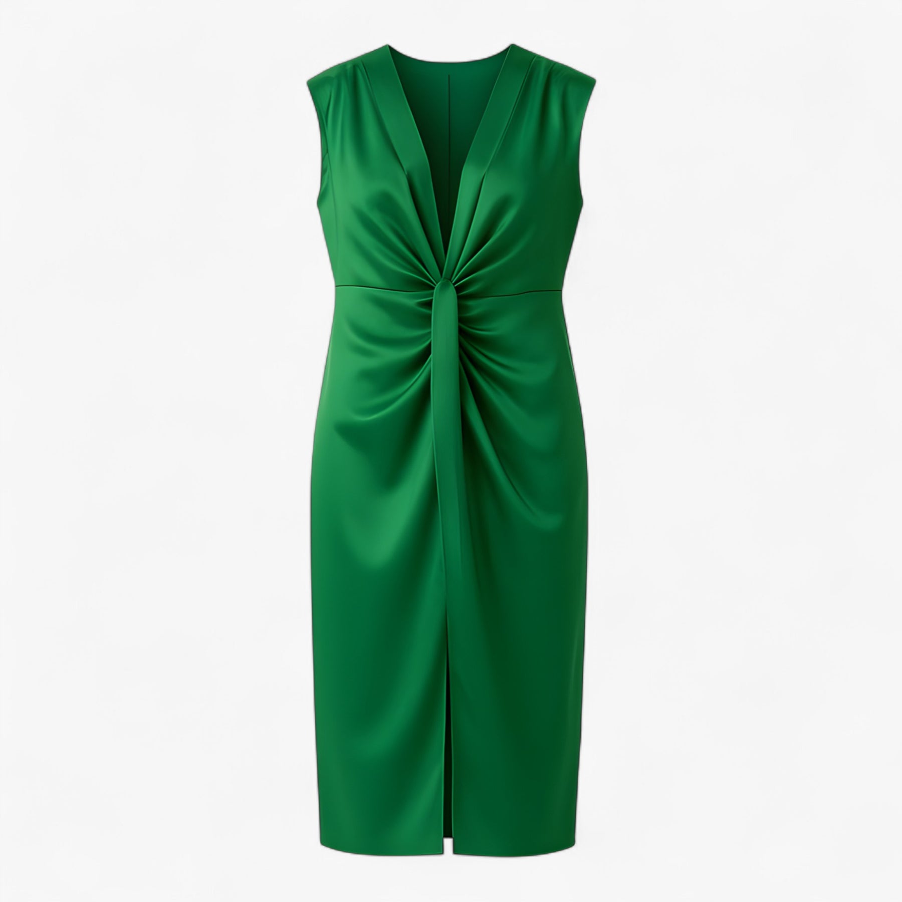 Women's Dress : Martha | Dames Elegante Maxi Jurk met Split in Groen Eén maat van Pantino