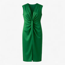 Women's Dress : Martha | Dames Elegante Maxi Jurk met Split in Groen Eén maat van Pantino