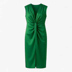 Women's Dress : Martha | Dames Elegante Maxi Jurk met Split in Groen Eén maat van Pantino