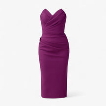 Women's Dress : Emilia | Dames Elegante Midi Jurk met Spleet in Warmroze van Pantino
