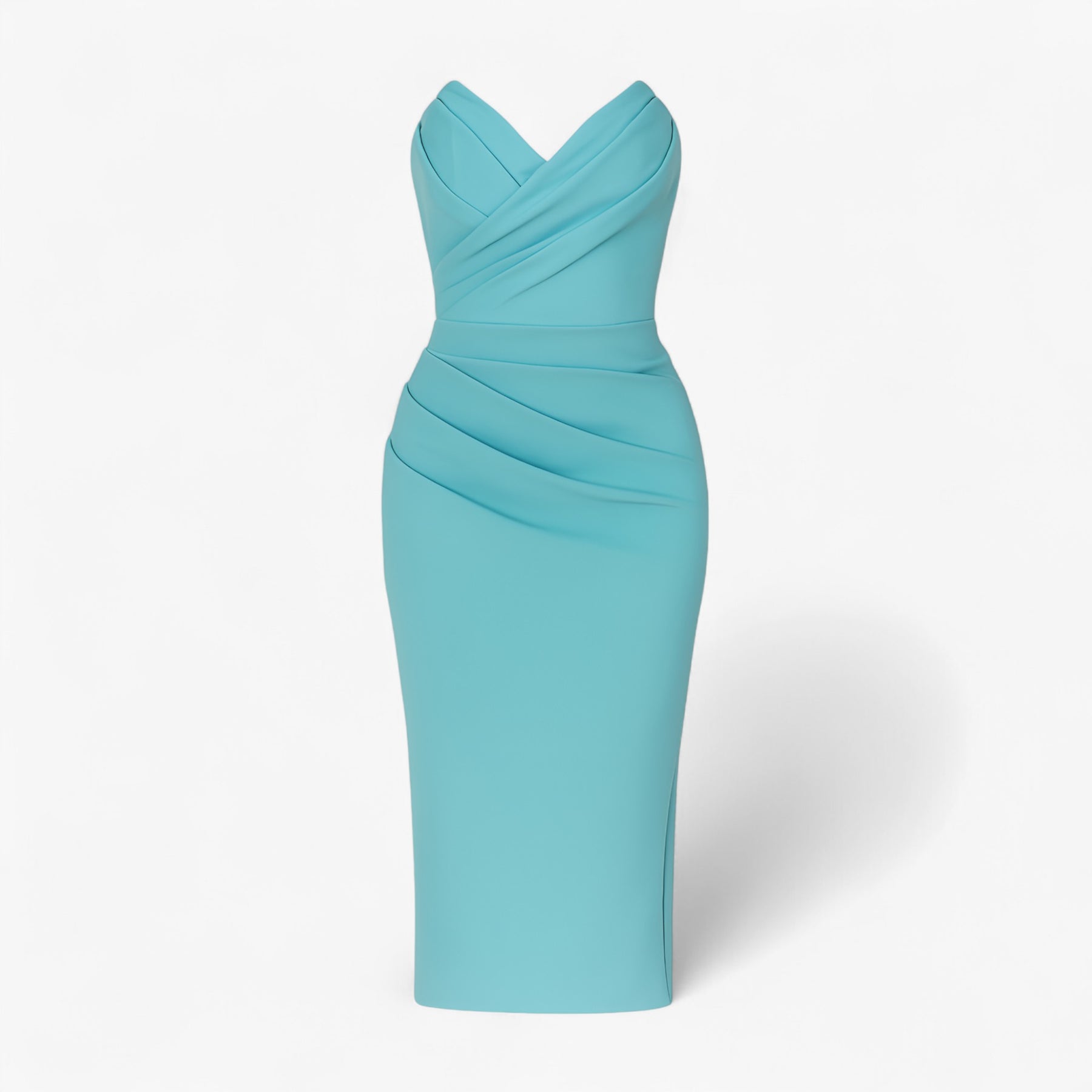 Women's Dress : Emilia | Dames Elegante Midi Jurk met Spleet in Groen van Pantino