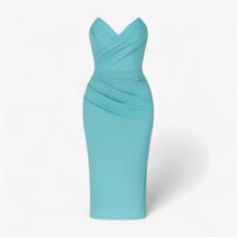 Women's Dress : Emilia | Dames Elegante Midi Jurk met Spleet in Groen van Pantino