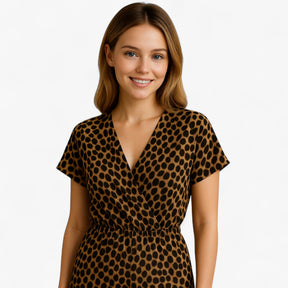 Women's Clothes : Tecla | Dames Elegante Tuta met Panterprint in van Pantino